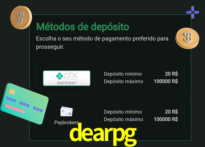 O cassino dearpg oferece uma grande variedade de métodos de pagamento